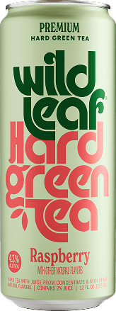 A can of Raspberry Wild Leaf Hard Green Tea