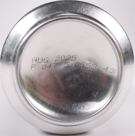 An Inkjet Code printed on the bottom of a Wild Leaf can.