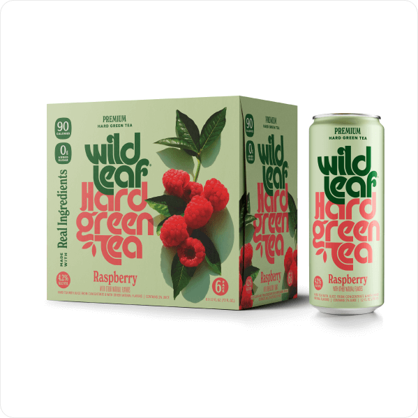 A package of Raspberry Wild Leaf Hard Green Tea